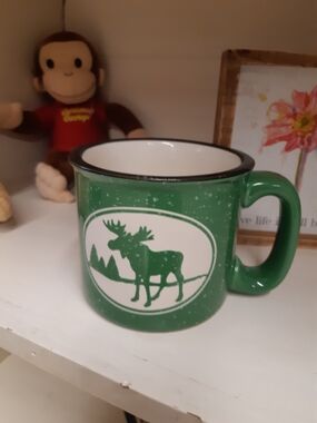 Green Moose Ceramic Coffee Mug by